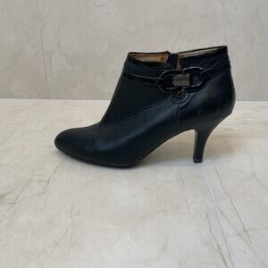 Sofft Women Belvedere Bootie Sz 8.5 Mid Heel Black Leather Boot Shoe 8.5M